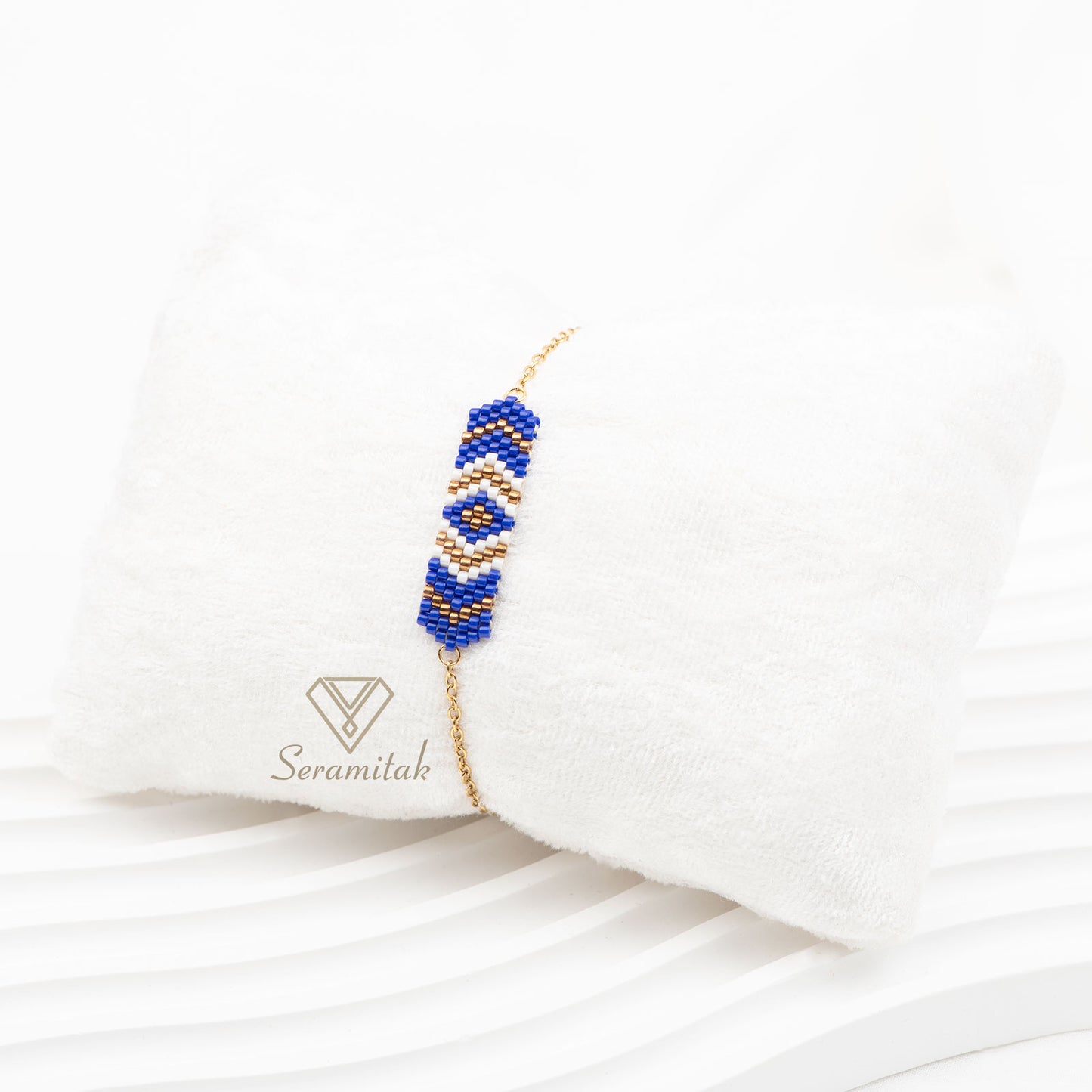 Odak – Merkez Motifli Miyuki Bileklik | Lacivert