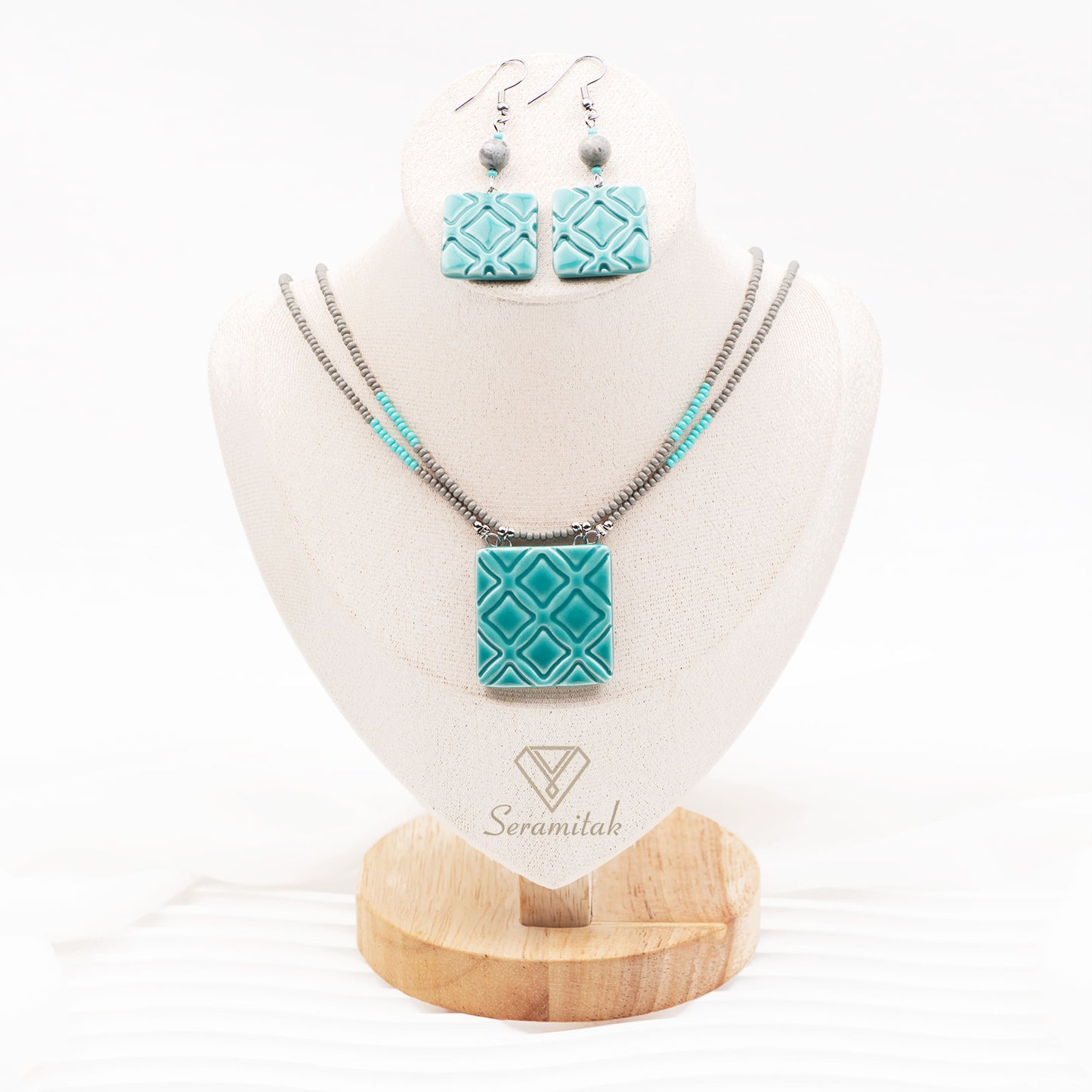Nexa – Seramik Kolye & Küpe Seti | Turkuaz