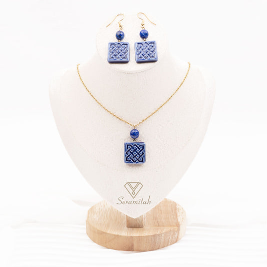 Kutsal Düğüm – Seramik Kolye & Küpe Seti