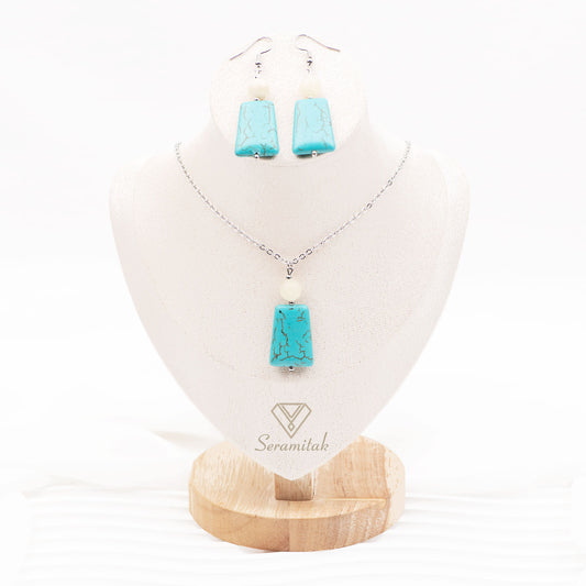 Huzurlu Odak – Doğal Taş Kolye & Küpe Seti