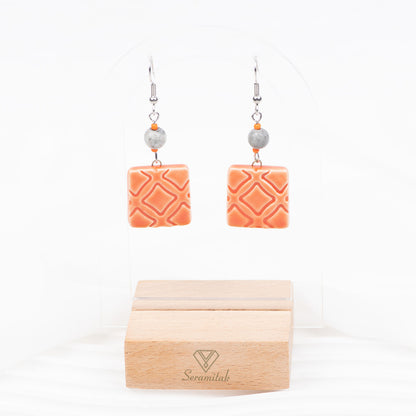 Nexa – Seramik Kolye & Küpe Seti | Turuncu